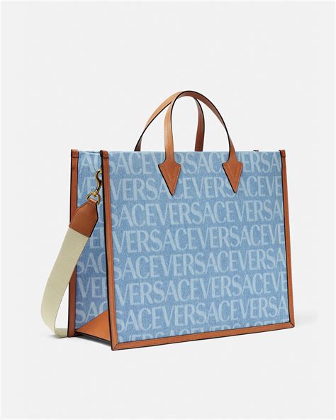 versace tote bag|versace denim tote.